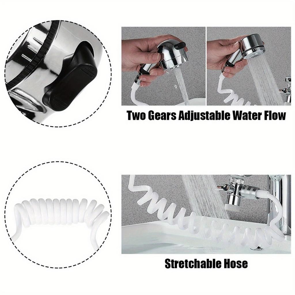 1 Set of Premium Adjustable Sink Hose Sprayer Attachment, Multifunctional Faucet Extender with Portable Pet Bathing Feature, Ideal for Shampooing,