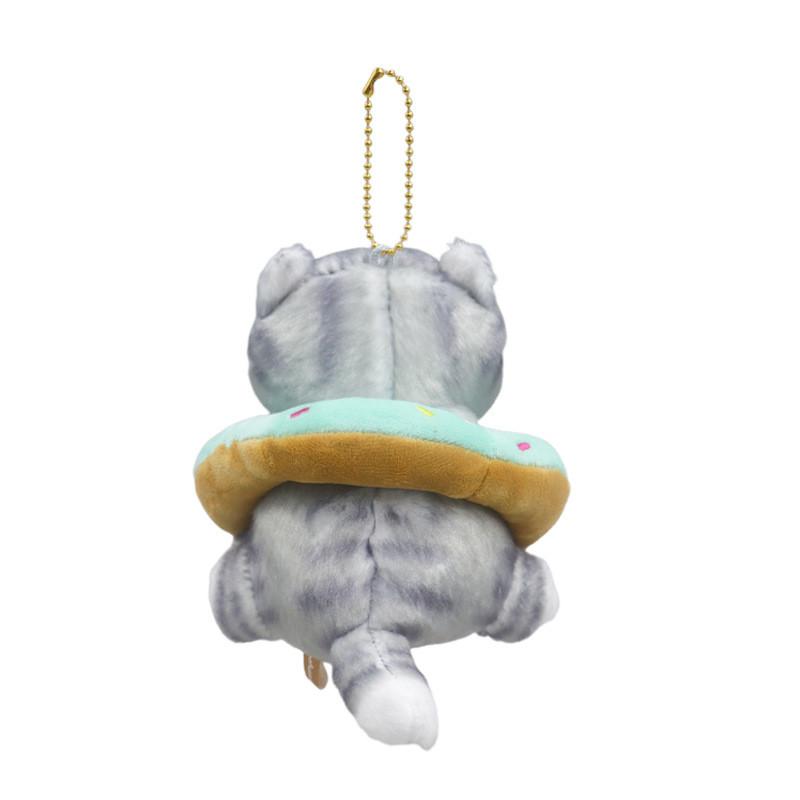 Cute Yellow Shark Cat Plush Toy Creative Donut Bag Charm Gift For Kids And Adults