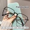 Anti Blue Light Blocking Glasses Oversized Square Reading Glasses For Women Men Tr Frame High-Definition Presbyopia Eyewear