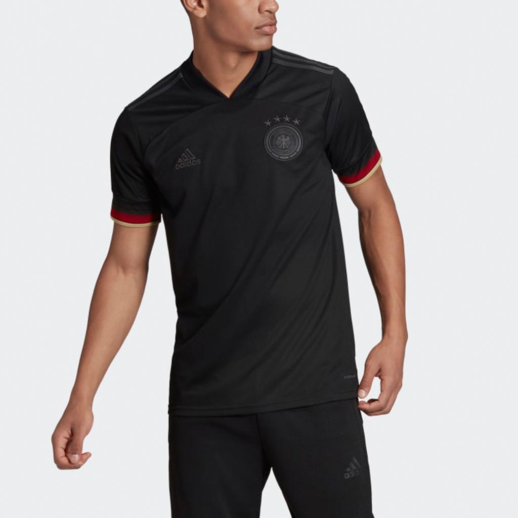 adidas Germany Away Fan Edition Повседневная спортивная тренировочная футбольная рубашка Мужские топы черные EH6117