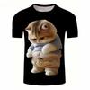 Funny Fat Cat Graphic T Shirts Street Fashion Short Sleeve Tee Animal Print T Shirt Men Casual Oversiezd T-shirt Mens Clothing
