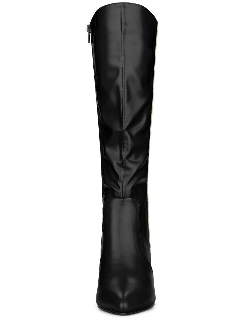 Allegra K Knee-High Boots, Stiletto Heel, Pointed Toe, Women's, Black, Size 28.0cm