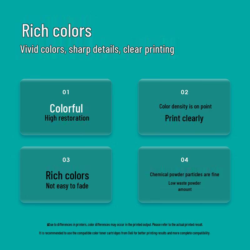 Deli Compatible HP 201A CF400A 4-Color Toner Cartridge Set