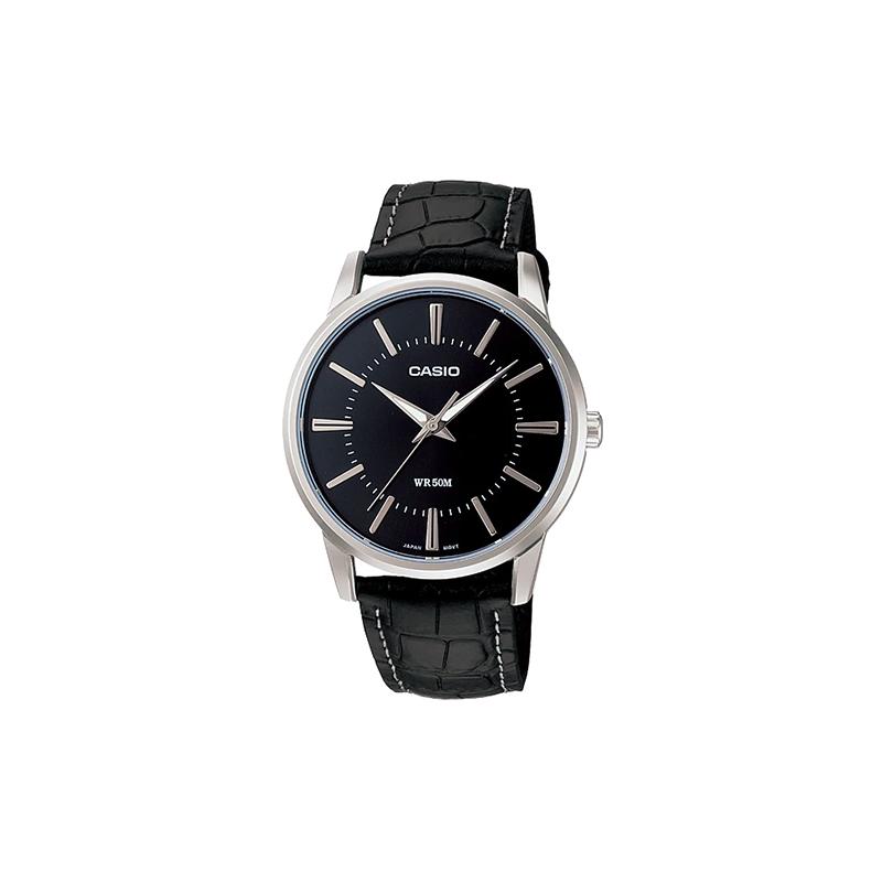 Casio STANDARD Series Business Waterproof Quartz Movement Leather Strap Japanese and Korean Watch Men's Watch Black Dial MTP-1303L-1AV