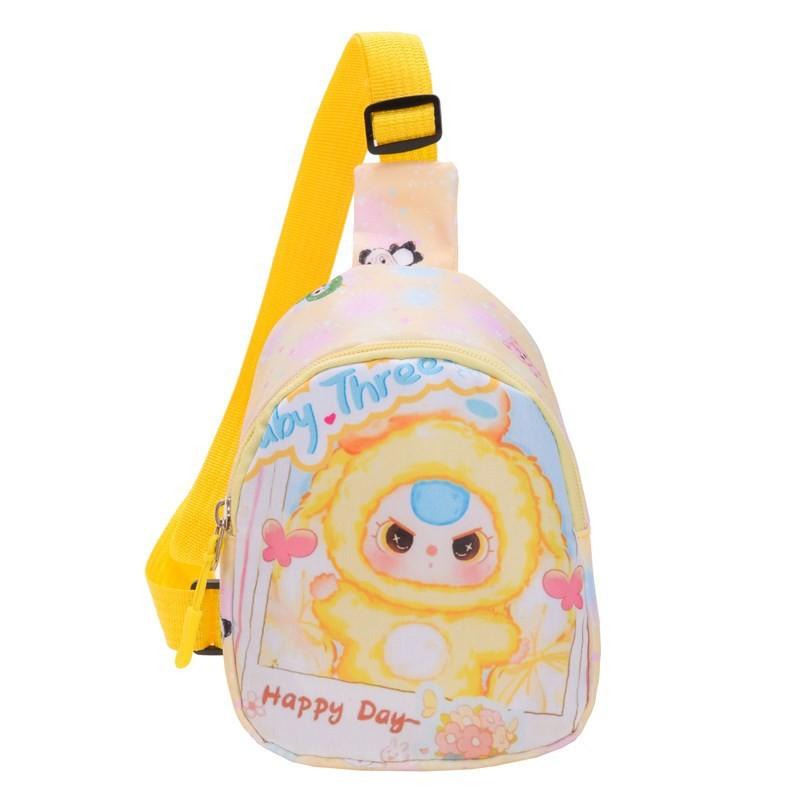 Baby Printed Three Children Shoulder Crossbody Chest Bag Outdoor Cartoon Wallet