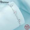 Bamoer 925 Sterling Silver Charm Link Bracelets with Stars and Beads for Women, Adjustable LengthCharm Chain Bracelet Gift