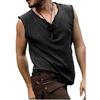 Summer Fashion Men'S Casual Sleeveless T-Shirt V-Neck Vest Renaissance Pirate Vest Loose Cut Retro Viking Pullover Top Cosplay Sport Tank Tops