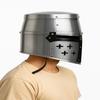 Medieval Crusader Knight Great Helmet With Brass Cross Templar Armor Replica For Cosplay