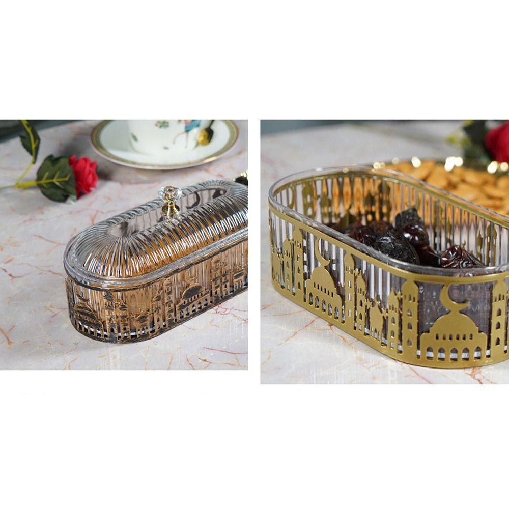 Декоративный поднос для обеденного стола Ид Мубарак Контейнер для сухофруктов Рамадан Десерт Коробка для хранения Настольный