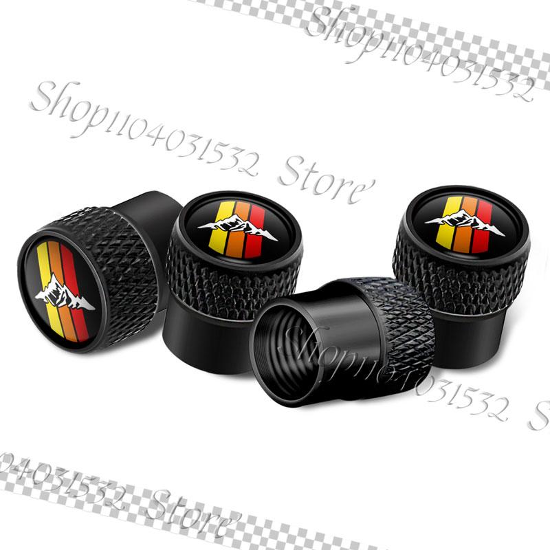 4Pcs Three-color Emblem Car Wheel Tire Valve Caps Tyre Stem Airdust Waterproof Covers For Toyota 4Runner Highlande Tacoma Rav4