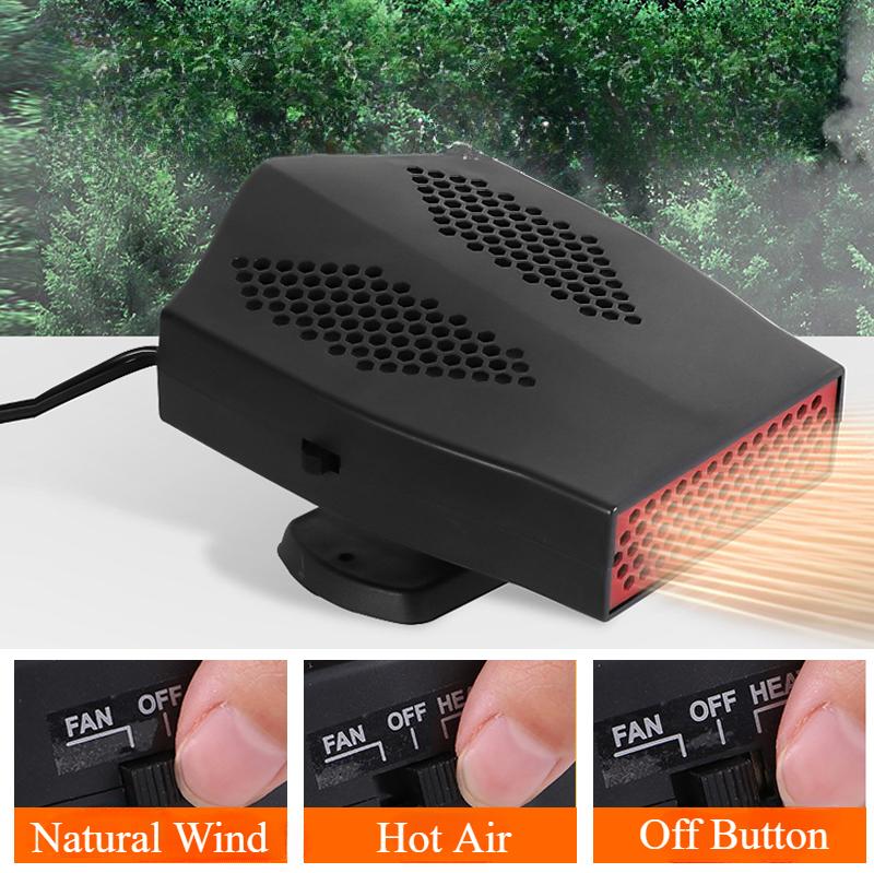 Hipacool 12V Автомобильный обогреватель Быстрый нагрев лобового стекла Разморозка Удаление запотевания Прикуриватель Автомобильный обогреватель Вращающийся на 360° Зимний обогреватель