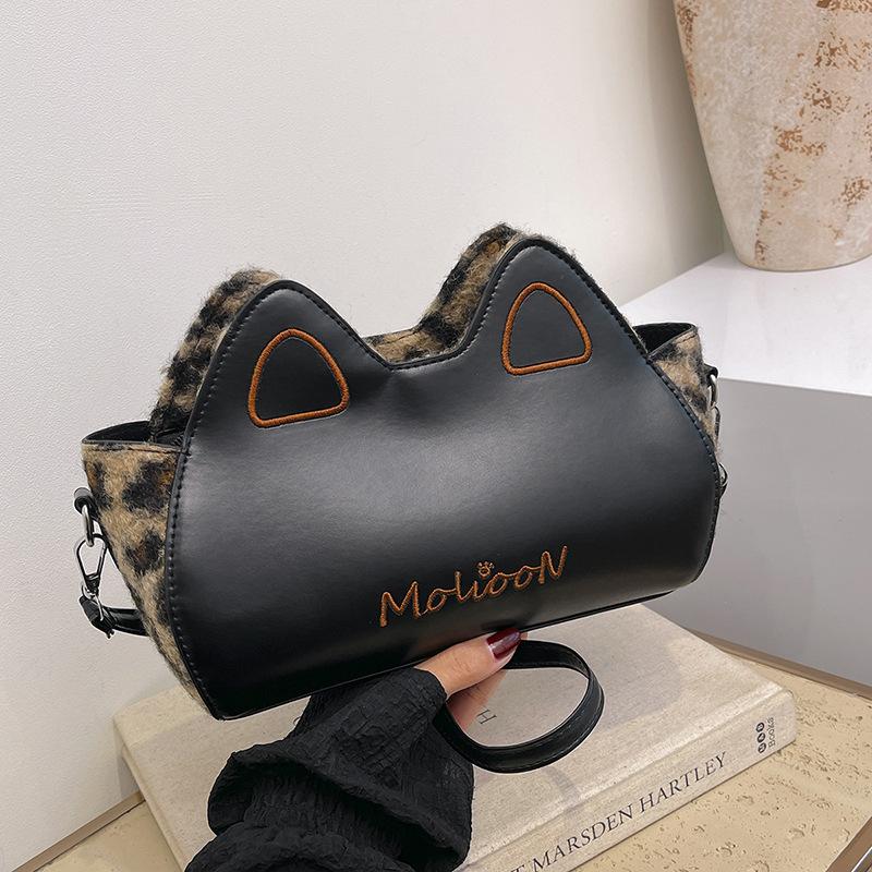 Cute Girl Kitten Bag Fashion Cartoon Animation Shoulder Bag Casual Women'S Bag