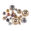 Круглые шарики-разделители CCB для изготовления украшений своими руками - Золотой, Серебряный, Розовое золото, Бронзовый, Черный - 3-12 мм, 30-400 штук