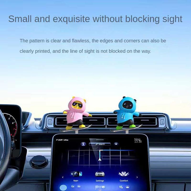 Приборная панель автомобиля украшения скейтборд медведь раздвижной медведь движущийся медведь креативный автомобиль мультяшное украшение интерьера