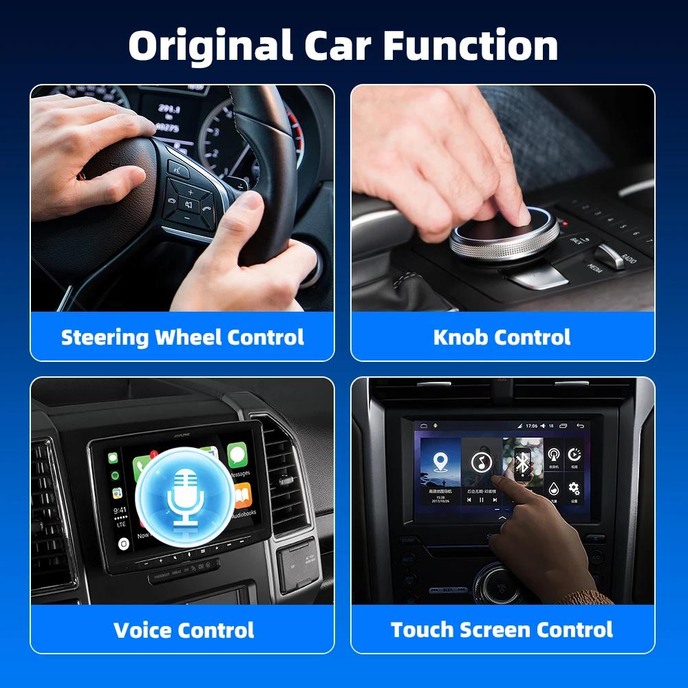 Kebidumei Wireless Android Auto Adapter Wired To Wireless Carplay 2in1 Smart AI Box Plug and Play For Car With Wired CarPlay