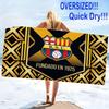 Пляжное полотенце с принтом Barcelona SC, Большое, Мягкое, Быстросохнущее, для Пляжа, Кемпинга, Плавания