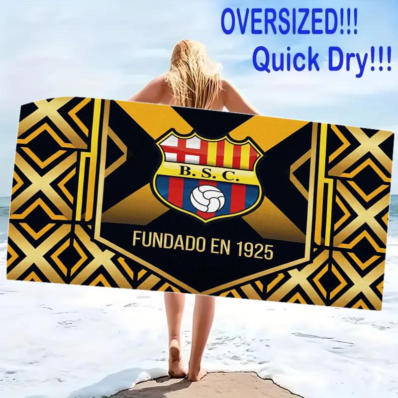 Пляжное полотенце с принтом Barcelona SC, Большое, Мягкое, Быстросохнущее, для Пляжа, Кемпинга, Плавания