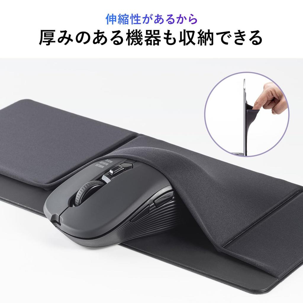 Sanwa Direct Карман для гаджетов ноутбука, КПК, Клейкое хранилище и Чехол, Мышь, Кабели, Аксессуары, 1 шт., 200-INPK1BK