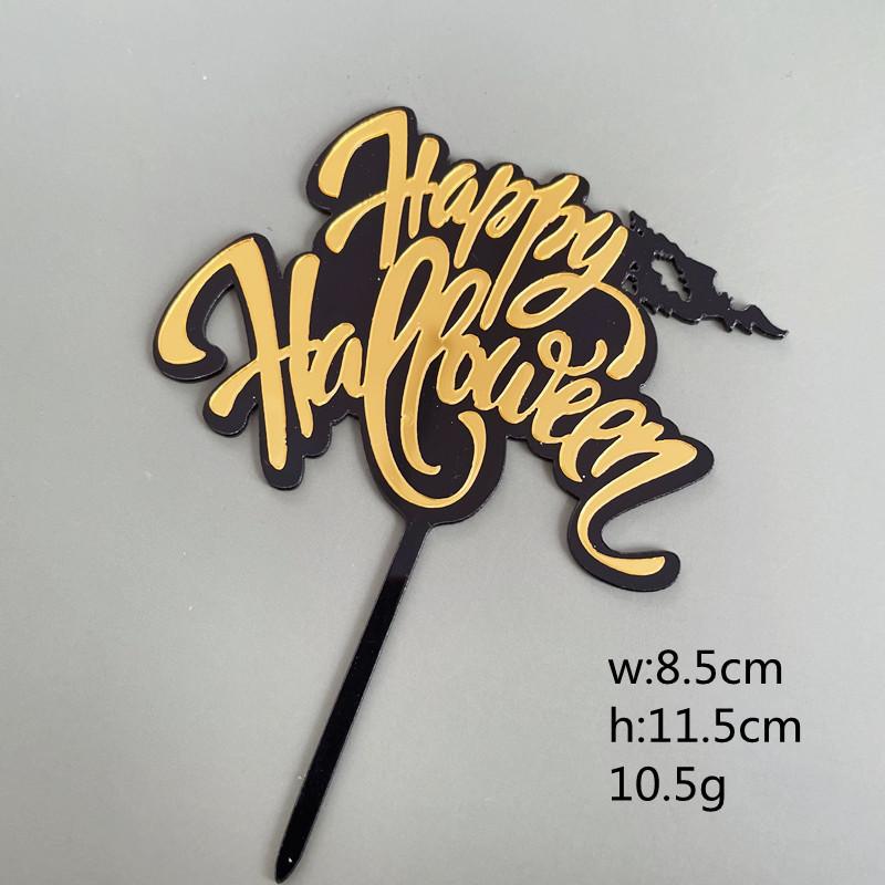 Halloween Acrylic Cake Topper Pumpkin Letter Insert Double Layer Party Decor