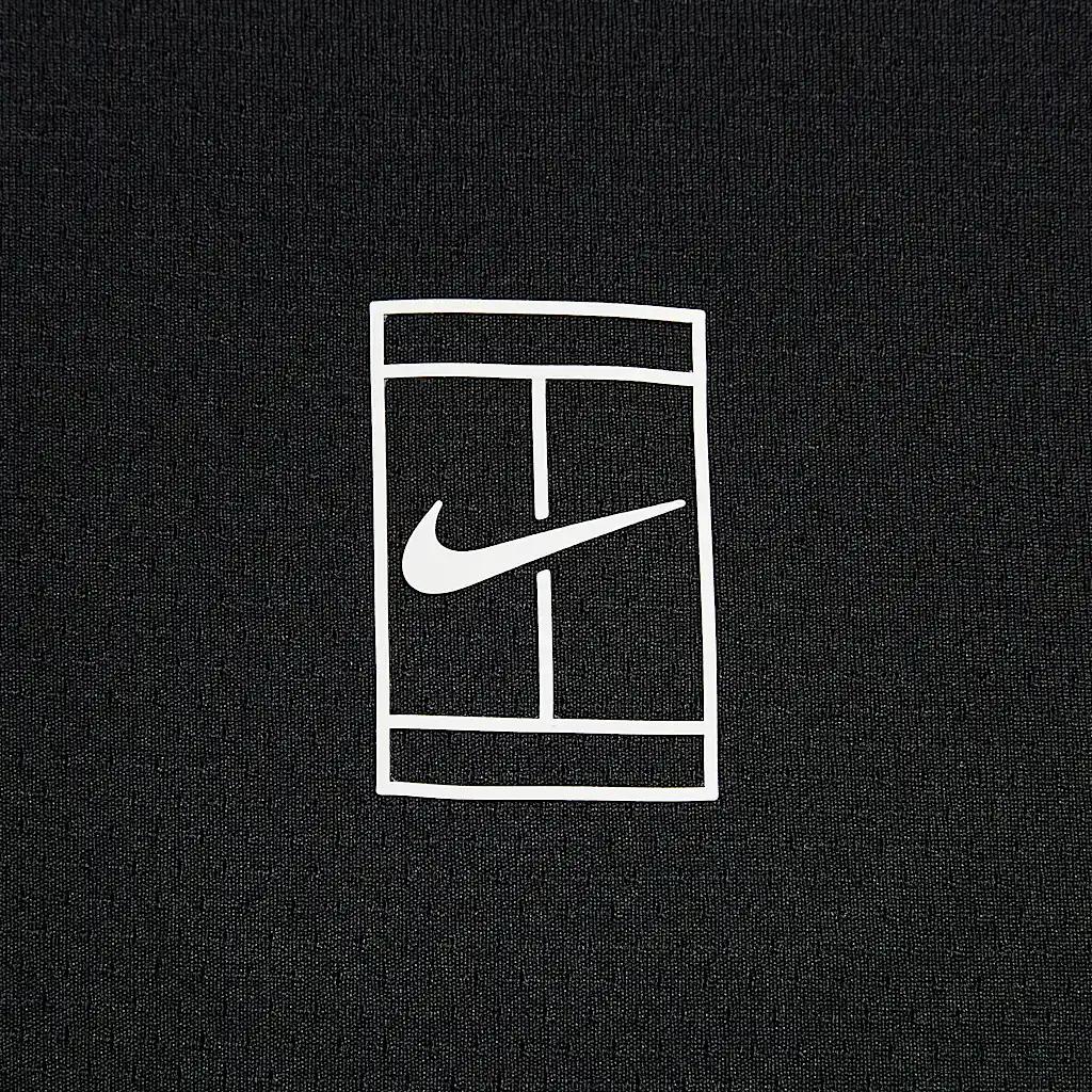 Nike Court Advantage Dri-Fit Реглан Рукав Лого Быстросохнущий Дышащий Теннисное Поло Приталенный Крой Футболка с Коротким Рукавом Мужской Топ Черный Белый FZ6908010