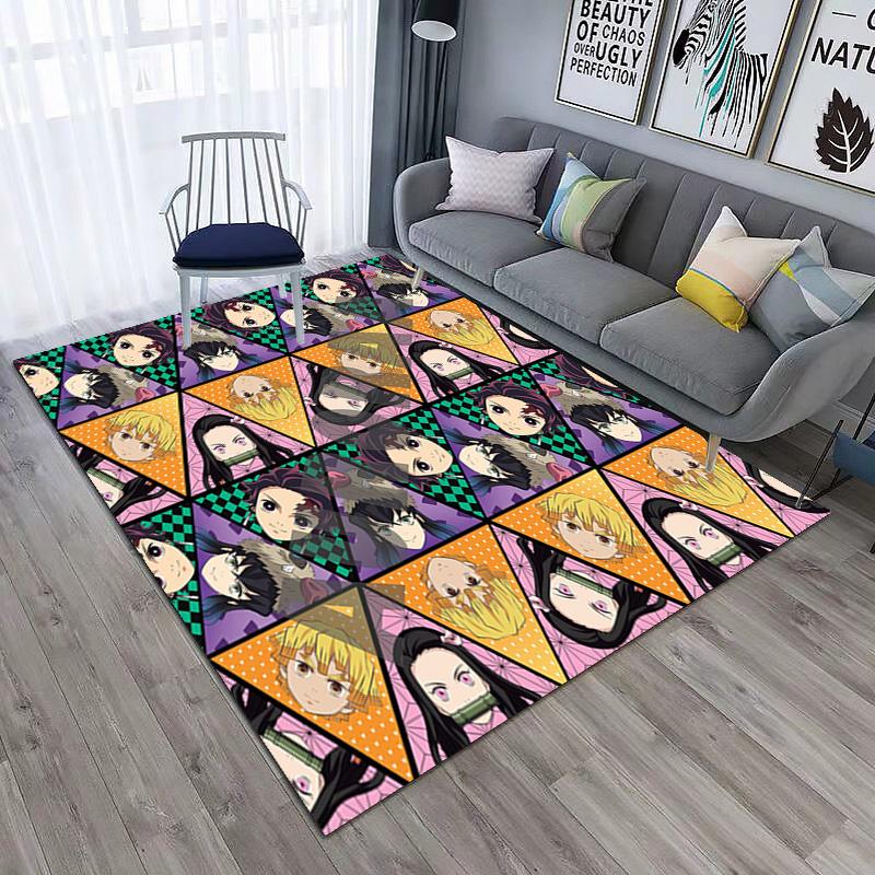 Japanese manga artist Koyoharu Gotouge's Demon Slayer carpets, home decor, non-slip door mats, hallway seat mats, outdoor picnic mats, rugs H29