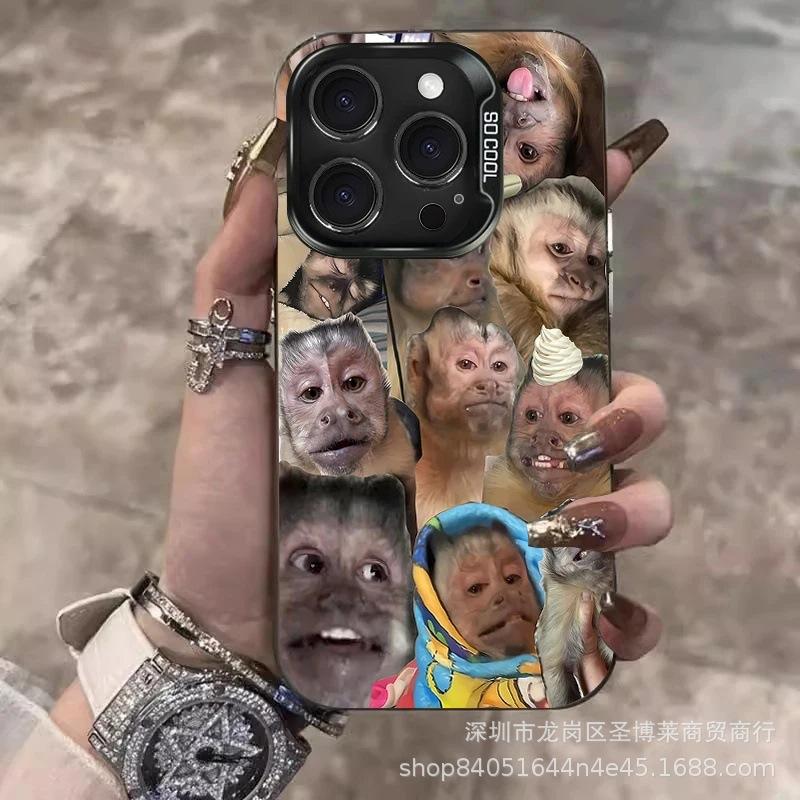 Полноэкранная обезьяна подходит для Apple 15 цветной серебряный iPhone14Pro креативный 11promax матовый 16 защитный чехол 17