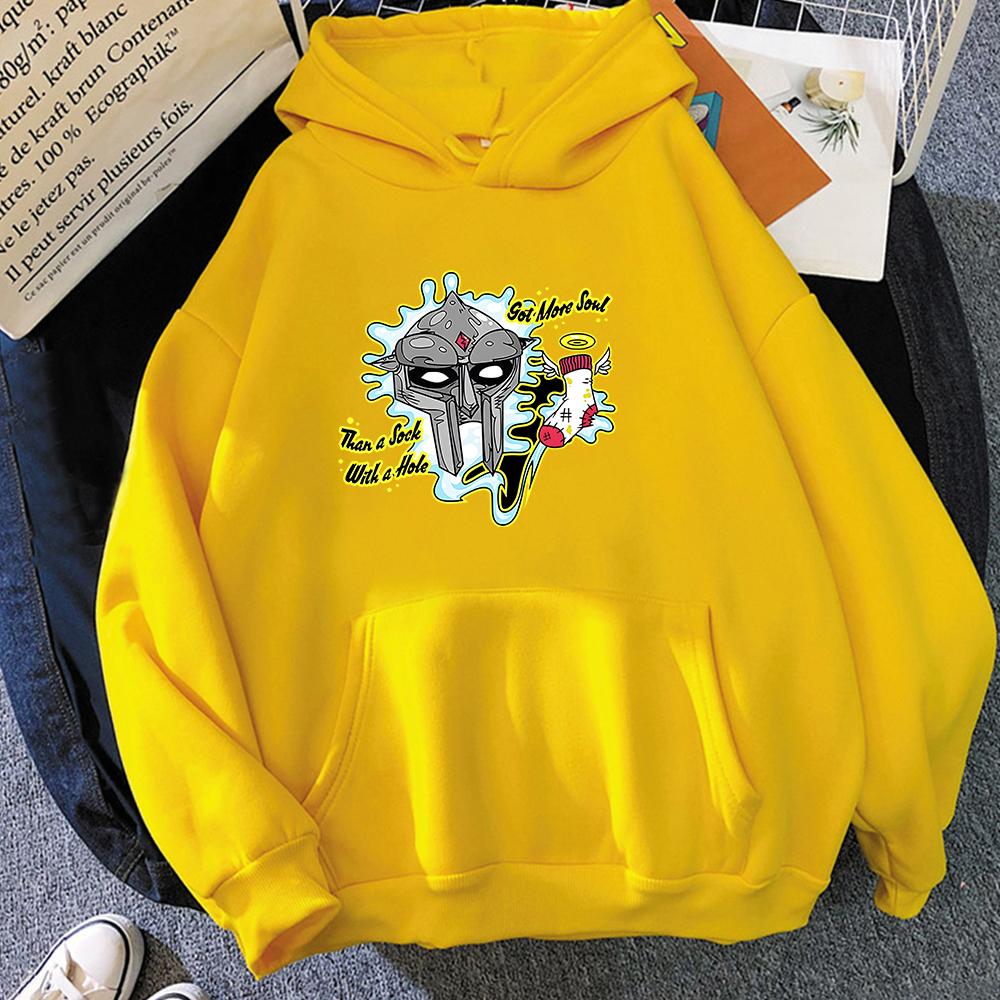 MF DOOM Рэппер Певица Толстовка с принтом унисекс Толстовки с длинными рукавами Хип-хоп Rip Одежда унисекс Уличная одежда с капюшоном Флисовая зимняя толстовка