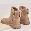 Женские зимние ботинки с плюшевой подкладкой, с боковой молнией, однотонные, замшевые, короткие, зимние, теплые, для отдыха на природе, большого размера, женская обувь