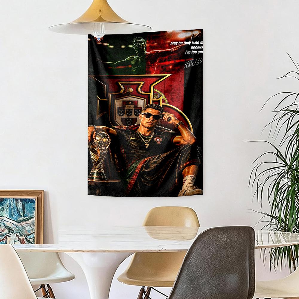 Cristiano Ronaldo Wall Decor Tapestry Art For Pet Memorial Birthdaywedding Party Backdrop Family Gift