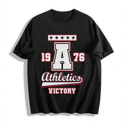 Винтажная футболка 1976 года Athletics Victory с потертым принтом, повседневная, из чистого хлопка