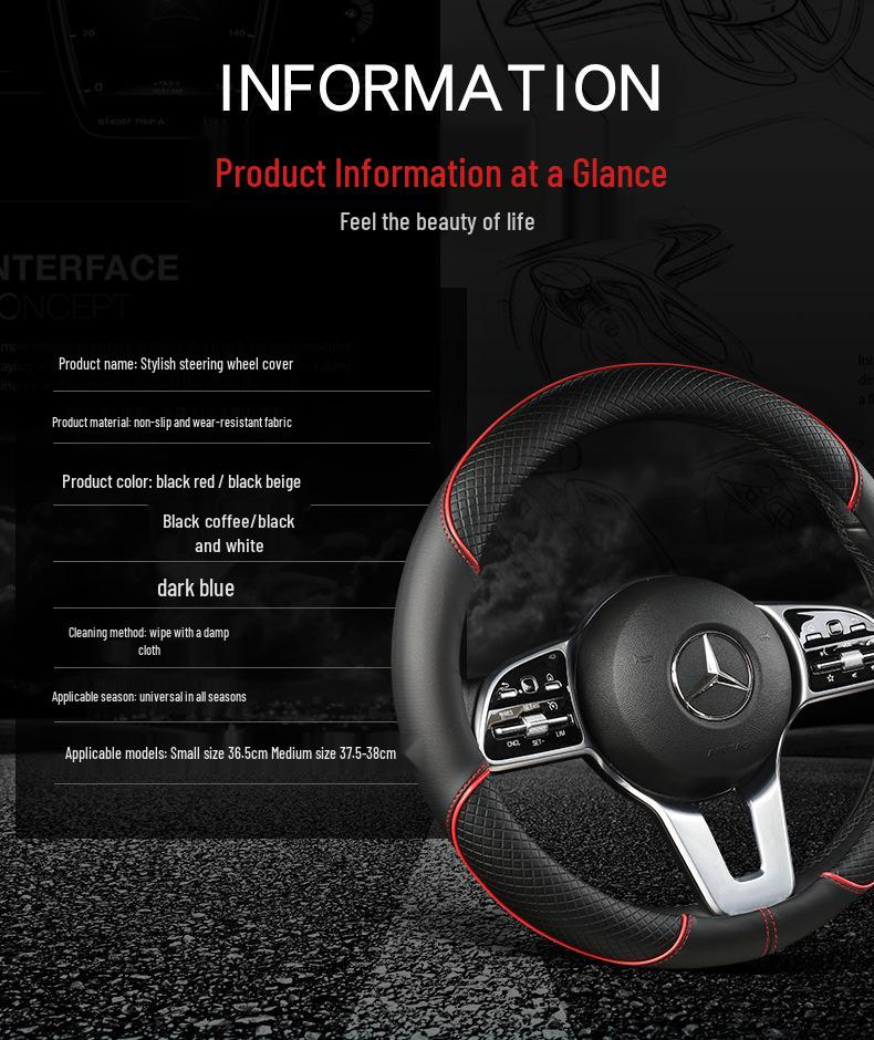 Universal All-Season Anti-Slip Leather Steering Wheel Cover for Cars, Minivans, and Pickups