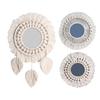 Space Saving Wall Decor Beautiful Round Macrame Fringe Round Boho Mirror Hanging Mirror