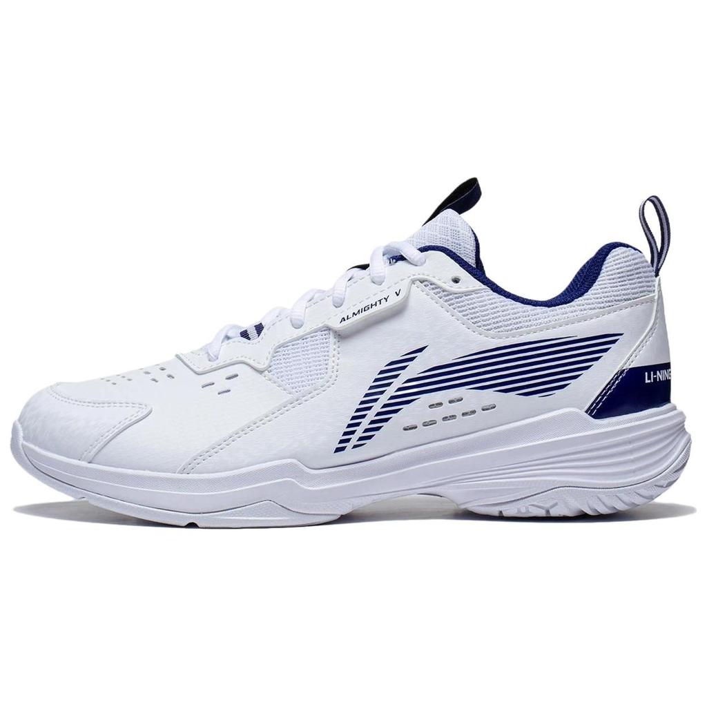 Li Ning Ace V Коллекция Дышащие Низкие Бадминтонные Кроссовки Унисекс Белый Синий AYTT001-3