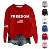Women's Fashion Round Neck Pullover Top Long Sleeve Tee Printed Sweatshirt