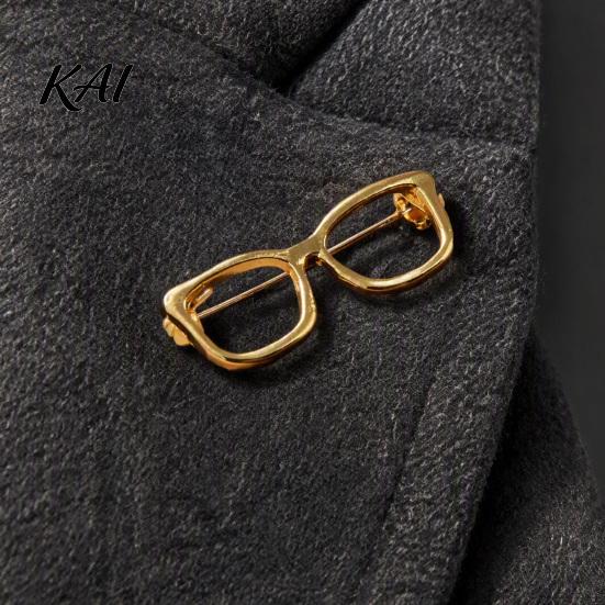 Shirts Accessory Alloy Glasses Brooch for Men Women, Eyeglasses Shape Lapel Suits Decorative Pin, Sweaters Pin