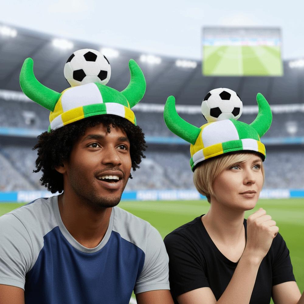 Soft Plush Material Soccer Fan Horn Hat Carnival Party Headwear Soccer Enthusiasts