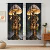 2pcs Mushroom House Pattern Printed Curtain for Home Decor - Rod Pocket Window Treatment for Bedroom, Office, Kitchen