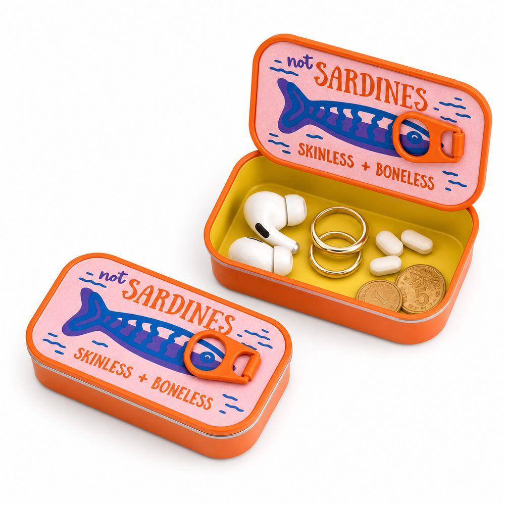 3D Printed Mini Jewelry Organizer Fishbone Insert Trinket Storage Box Earring Slots Daily Use