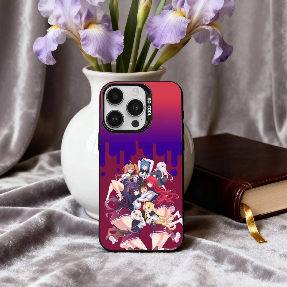 Аниме E-Ecchi H-High S-School DxD Чехол для телефона iPhone17,16,15,14,13,12,11 Plus,Pro Max Черный Конфетный Посеребренный Чехол