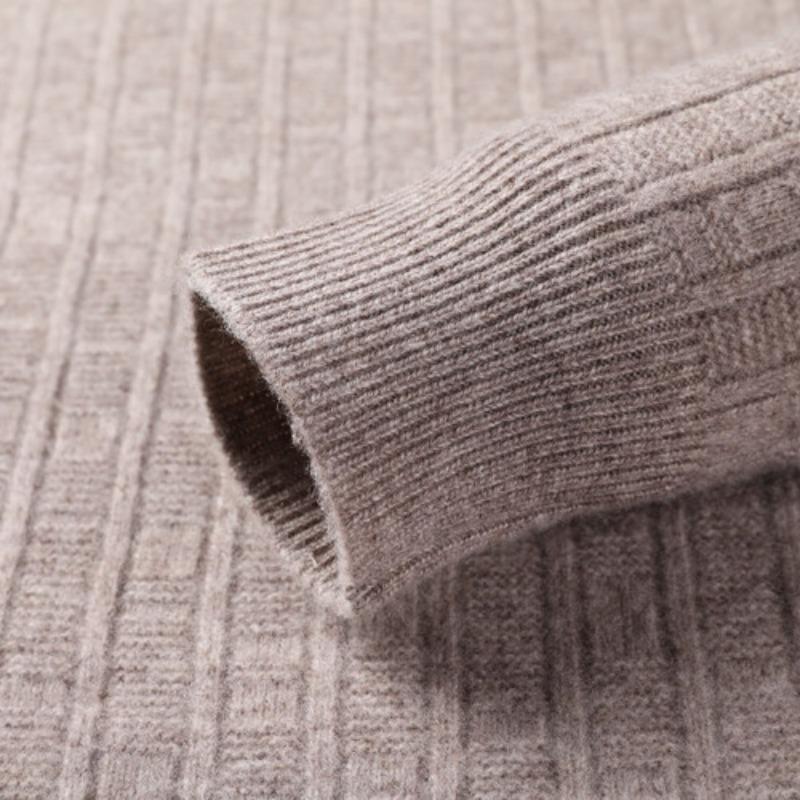 Pure Wool Men's Wool Sweater Fall and Winter Simple Casual Knit Sweater Man