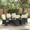 VidaXL Garden Dining Set 7 Pcs Black Poly Rattan, Garden and Patio Furniture Set, Mechanism 3379608