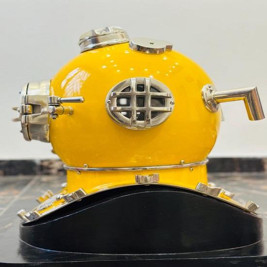 Морской водолазный шлем Отделка желтым покрытием Глубоководные водолазы Морской морской декор Водолазный шлем для дайвинга Лучший подарочный предмет