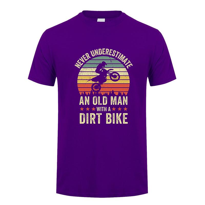 Never Underestimate An Old Unisex With A Dirt Bike Riders Tshirt Unisex Short Sleeve Cotton Tshirts Gift Tees Unisex Tops Dy300