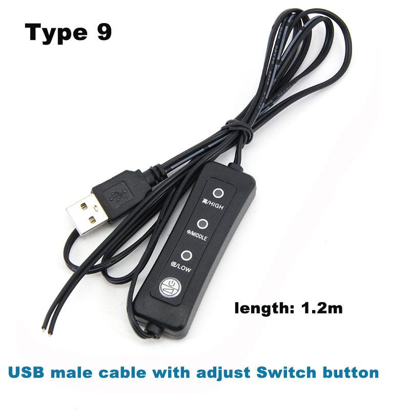 5 В 12 В USB 2.0 DC Mirco Male Female Cable Switch Регулируемый блок питания зарядный разъем ремонтный шнур для DC USB Вентилятор охлаждения
