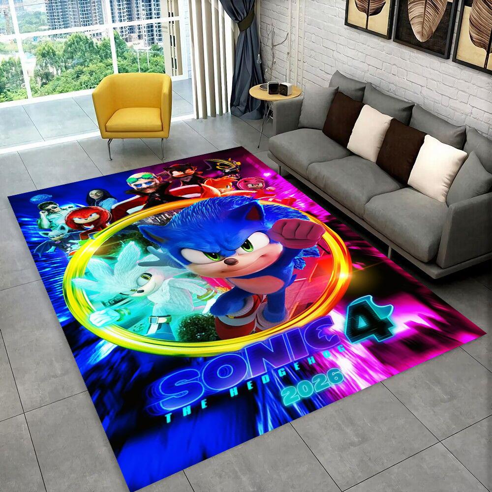 Модный мультяшный игровой ковер S-Sonic для игровой комнаты, спальни, гостиной, дивана, домашнего декора, детский нескользящий коврик для игровой зоны
