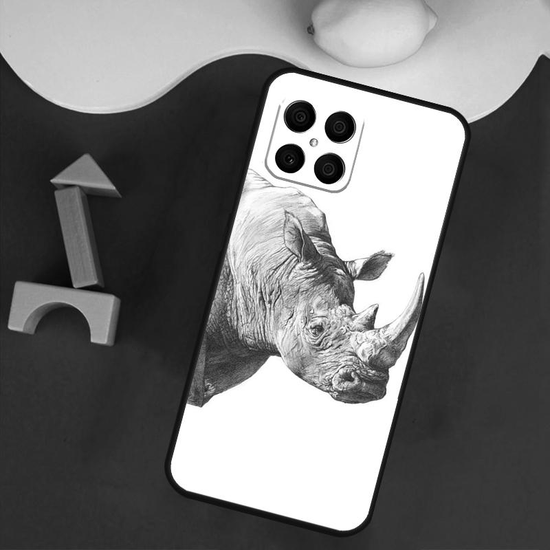 Чехол Животное Носорог Для Honor Magic 7 5 6 Lite Honor 200 Pro 50 70 90 Lite X9a X8a X8 X9 X8b X9c X9b Обложка