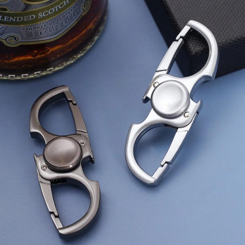 Брелок-Fidget Spinner с открывалкой для бутылок, бесшумное вращение и двойной карабин с быстрым снятием для легкого отсоединения ключей, EDC снаряжение для мужчин