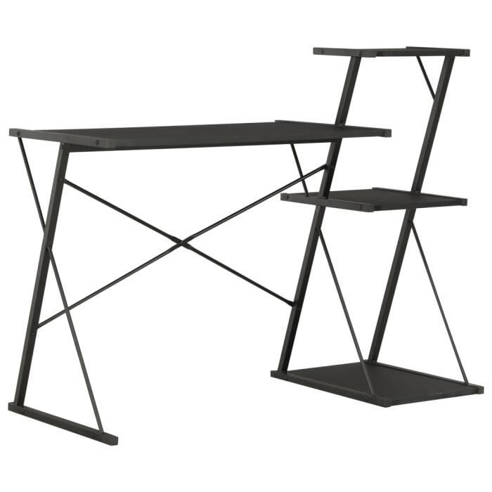 VidaXL Bureau avec étagère Noir 116x50x93 cm 20288