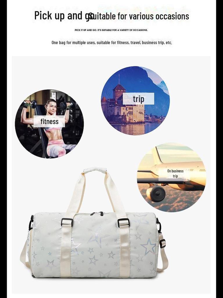 Вместительная дорожная сумка с отделением для обуви и отделением для влажного/сухого белья, удобная для переноски в руке, для спорта и отдыха.