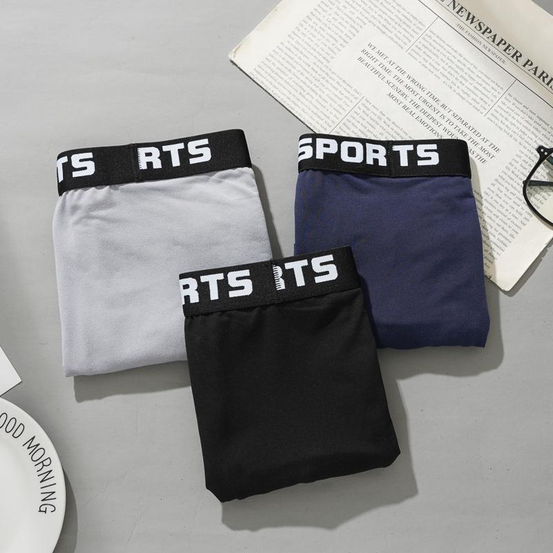 Men's Letter Print Boxer Shorts Soft Breathable Underwear Comfortable Elastic Waistband Sporty & Casual Boxers Underpants